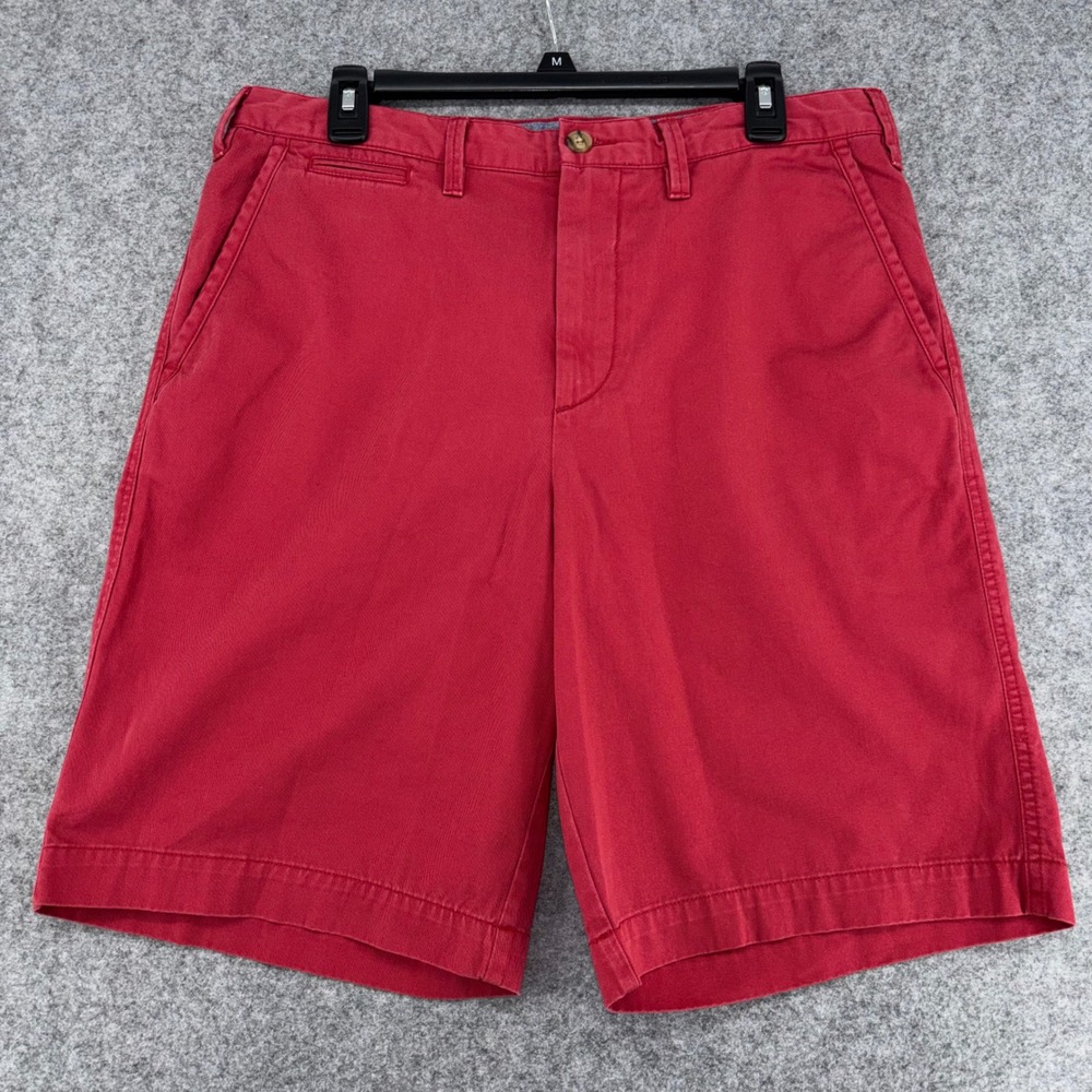 Polo Ralph Lauren Relaxed Fit Chino Shorts Mens 33 Red Cotton Twill Pony Logo